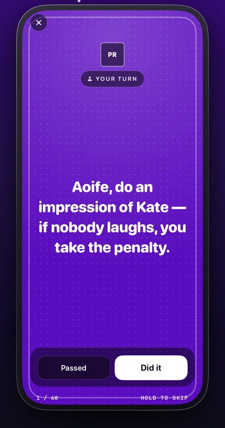 A card using a player's name